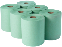 Green Dairy Wipe Roll - Strong 6 Rolls - Adapt Paper Products